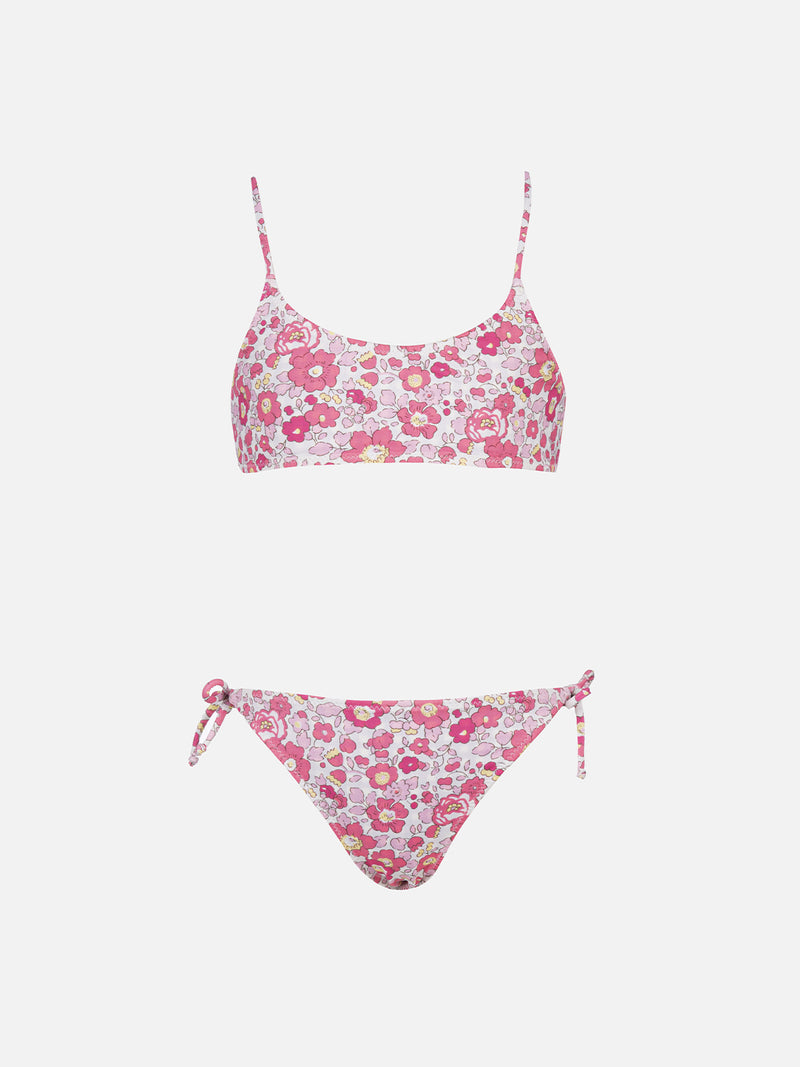 Bikini a bralette double face da bambina Jaiden | REALIZZATO CON TESSUTO LIBERTY