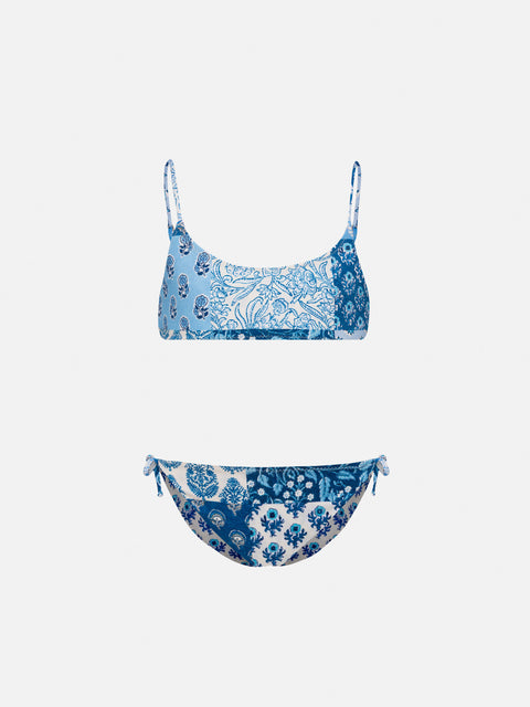 Jaiden double face bralette bikini with flower print - MC2 Saint Barth