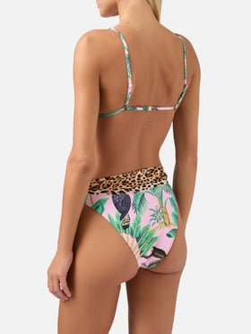 Triangle bikini Janet Sienna with tropical print