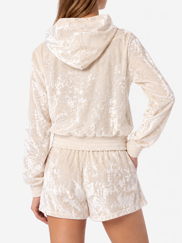 Felpa con zip Jasmine in ciniglia giallo chiaro