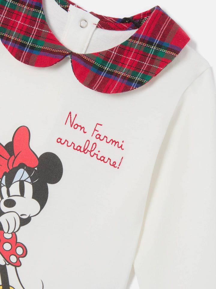 Body Jacques panna in cotone organico con stampa Minnie | Special edition