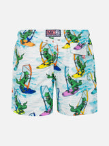 Boy swim shorts with dinosaur print