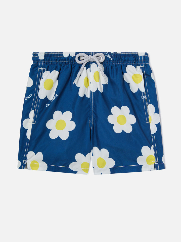 Costume da bagno da bambino con stampa margherite