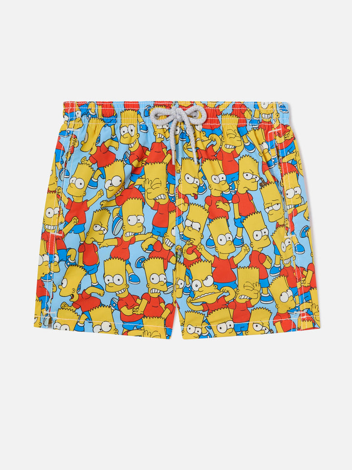 Jungen-Badehose in mittlerer Länge aus Jean mit Bart-Simpson-Print | THE SIMPSON SPECIAL EDITION 