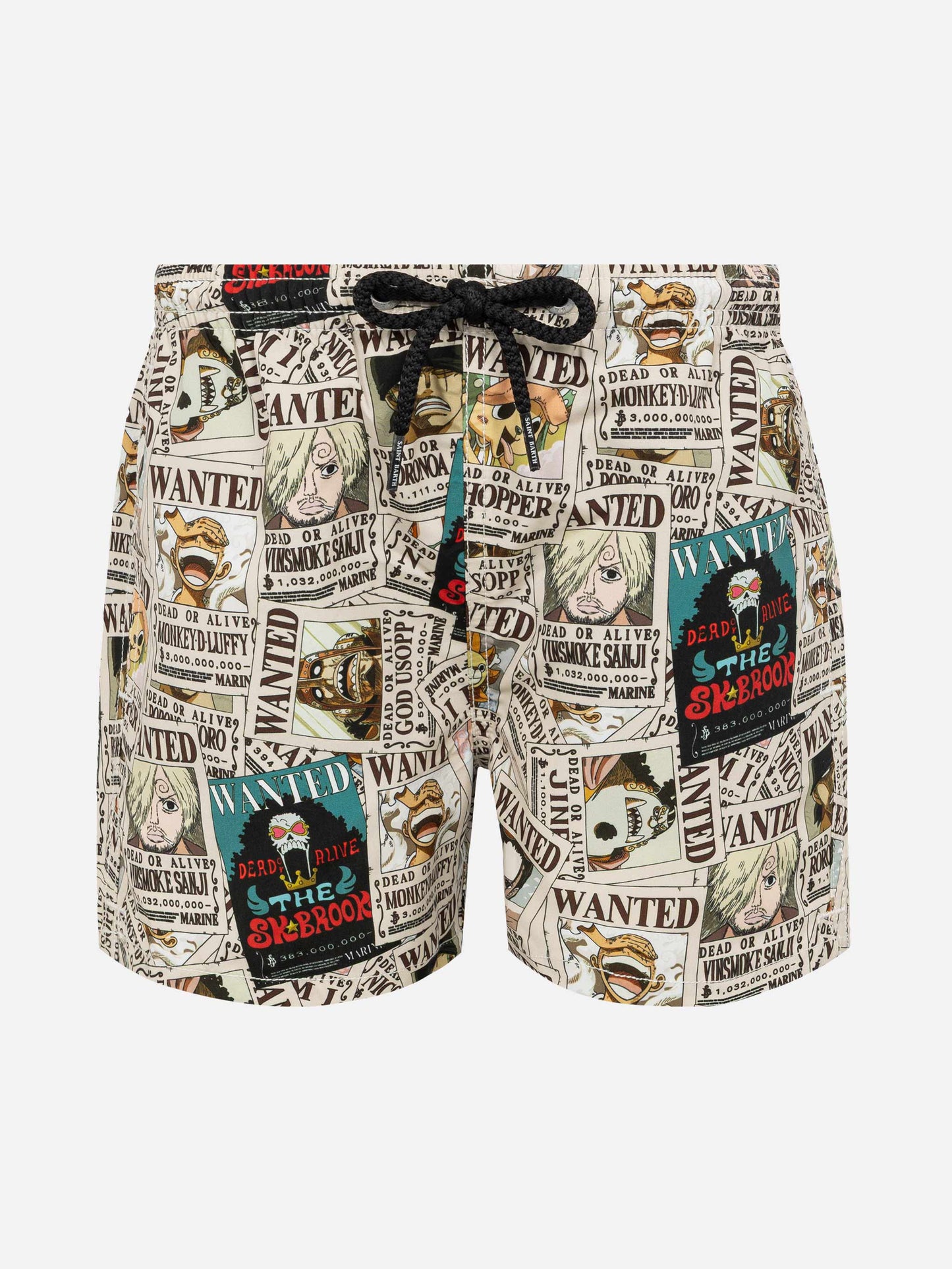Mittellange Badeshorts aus Jeans mit One Piece-Print | ONE PIECE SPECIAL EDITION