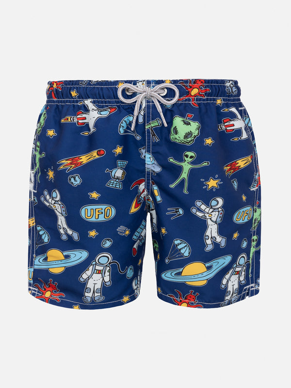 Costume da bagno da bambino con stampa astronauta