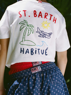 Jean Lighting swim shorts with Mini Life Saver all-over print