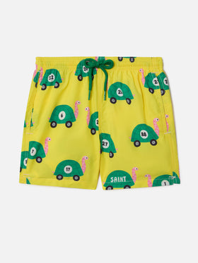 Bañador de niño de tejido ligero Jean Lighting con estampado de tortugas 