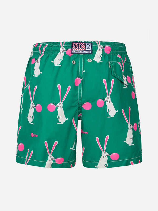 Badeshorts für Jungen aus leichtem Stoff mit Big-Babol-Kaninchen-Print | GROSSE BABOL-SONDERAUSGABE