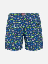 Boy swim shorts with retro games print