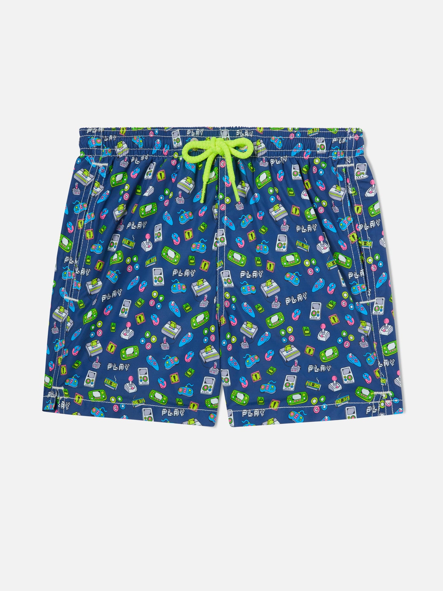 Boy swim shorts with retro games print