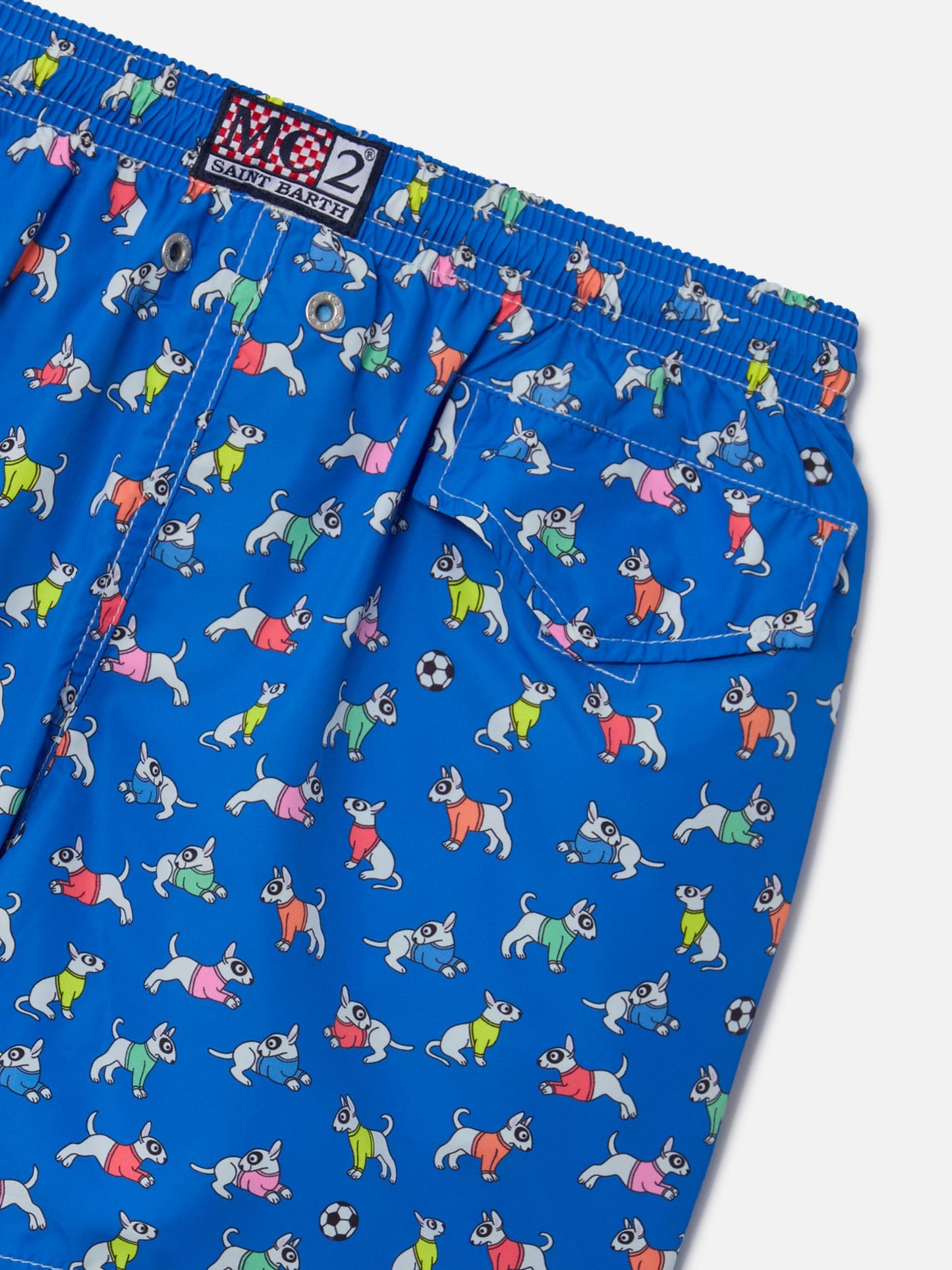 Short de bain garçon en tissu léger Jean Lighting avec imprimé chiens 