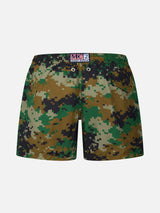 Badeshorts für Jungen aus leichtem Stoff von Jean Lighting mit Pixel-Camouflage-Print