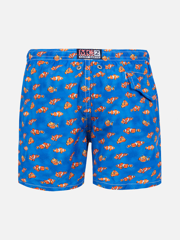 Badeshorts für Jungen aus leichtem Stoff mit Clownfisch-Print