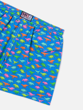 Bañador tipo shorts para niño con estampado multicolor de dinosaurios 