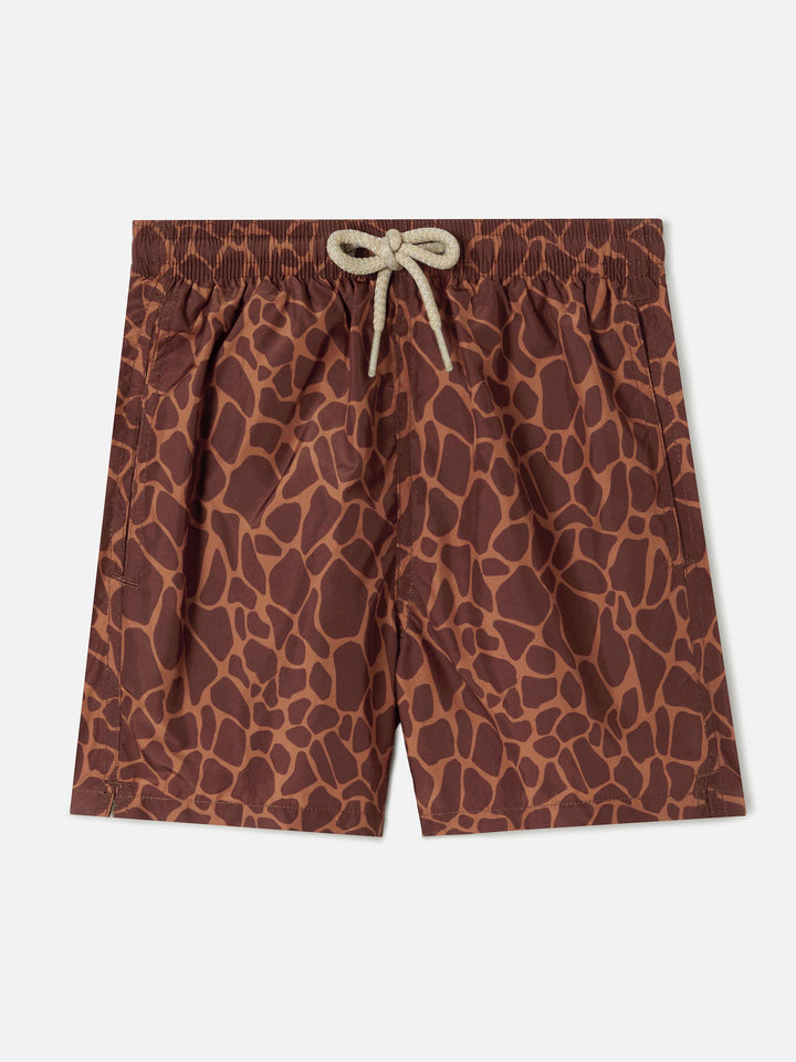 Jean Lighting swim shorts with Giraffe animal print