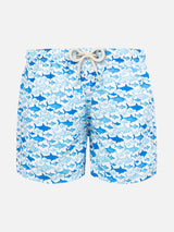 Boy swim shorts with shark print