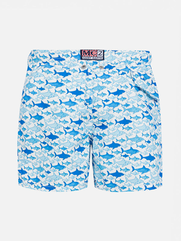 Boy swim shorts with shark print