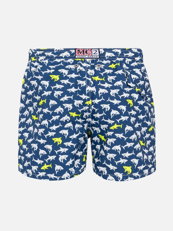 Jean Lighting lightweight fabric swim shorts with shark print