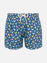 Jean Lighting lightweight fabric swim shorts with multicolor crab print