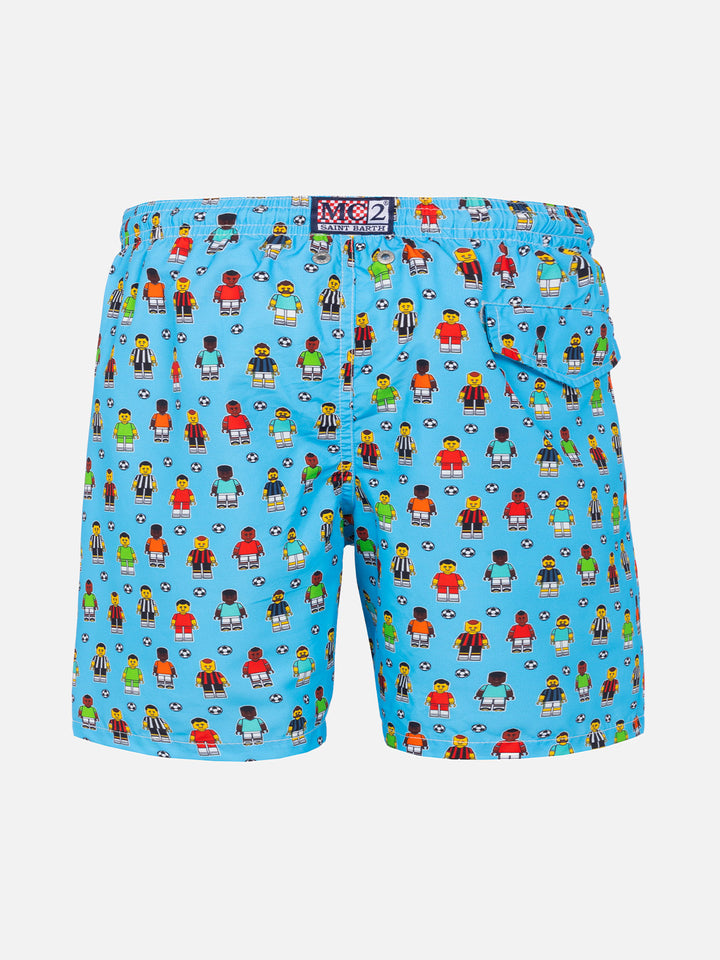 Jungen-Badeshorts mit Fußballspieler-Aufdruck