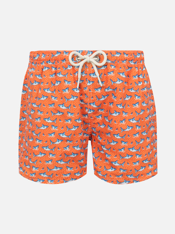 Jean Lighting lightweight fabric swim shorts with shark print