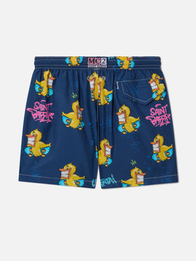 Short de bain garçon en tissu léger Jean Lighting avec imprimé crypto ducky | CRYPTOPUPPETS SPECIAL EDITION 