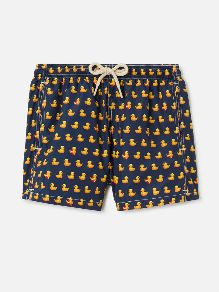 Costume da bagno da bambino in tessuto leggero Jean Lighting con stampa di paperelle