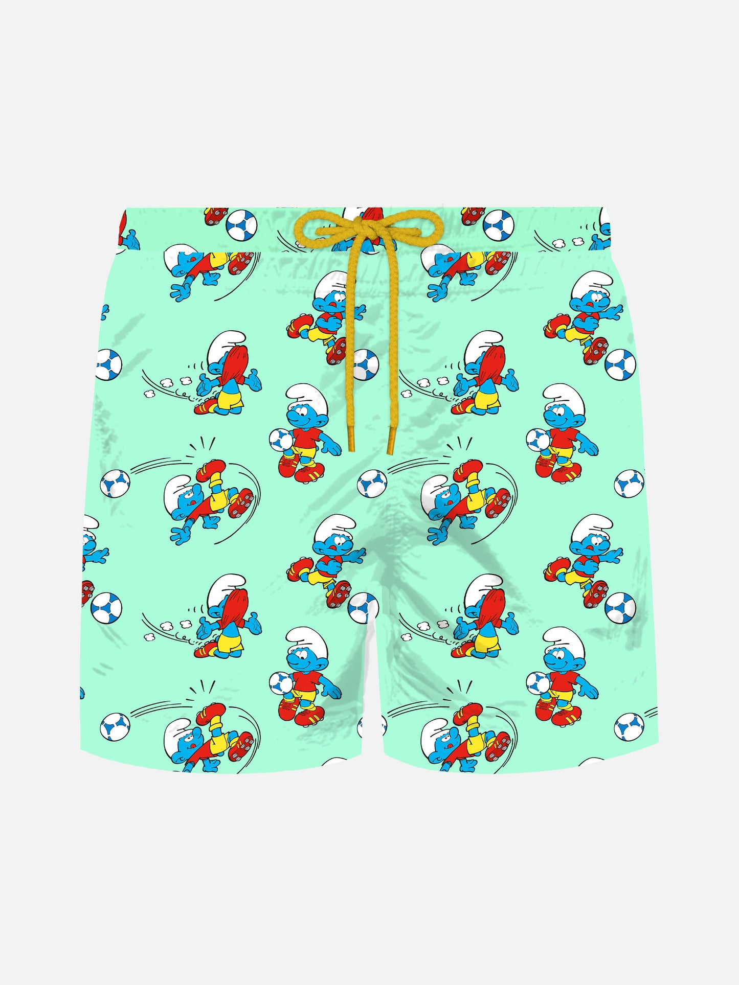 Jean Lighting lightweight fabric swim shorts with Smurfs print | THE SMURF SPECIAL EDITION