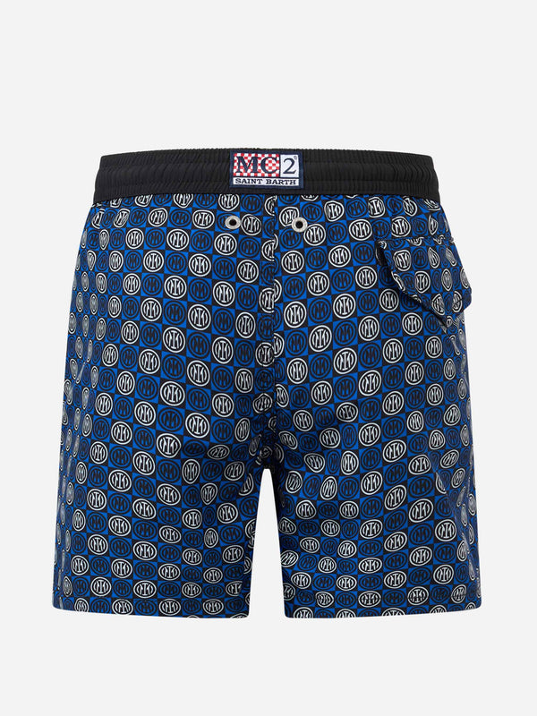 Boy lightweight fabric swimshorts with Inter print | INTER SPECIAL EDITION