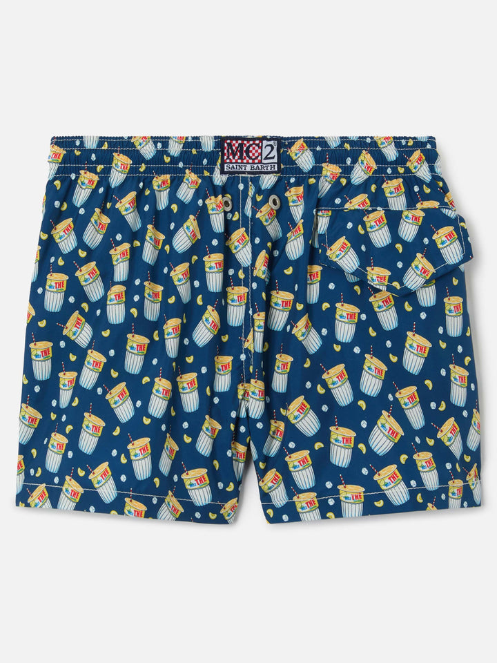 Badehose aus leichtem Stoff mit Estathè-Print | ESTATHE' SPECIAL EDITION