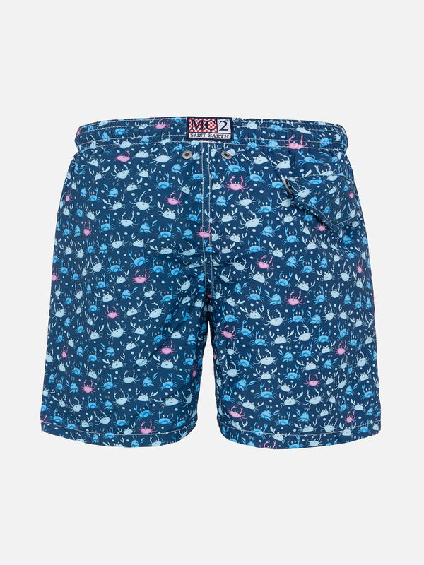 Boy swim shorts with multicolor crabs print