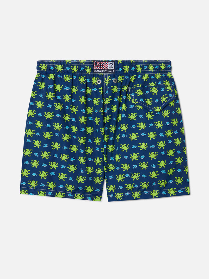 Bañador tipo short para niño con estampado de pulpo 