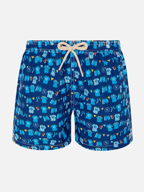 Jean Lighting lightweight fabric swim shorts with Napoli logo print | SSC NAPOLI SPECIAL EDITION