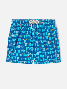 Short de bain Jean Lighting avec imprimé all-over SSC Napoli Balconi | SSC NAPOLI SPECIAL EDITION 