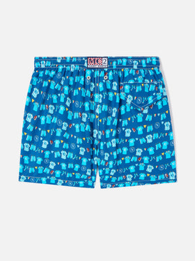 Short de bain Jean Lighting avec imprimé all-over SSC Napoli Balconi | SSC NAPOLI SPECIAL EDITION 