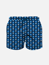 Badeshorts für Jungen aus leichtem Stoff mit Napoli-Logo-Print | SSC NAPOLI SONDEREDITION