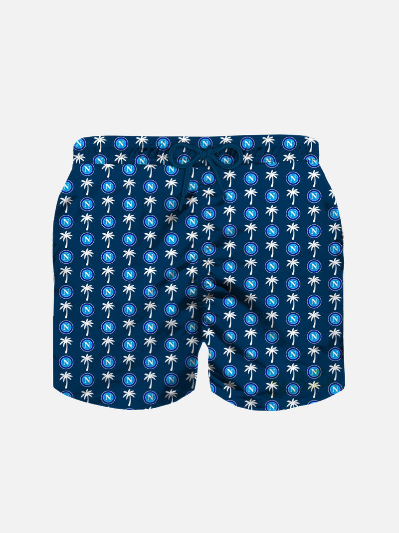 Badeshorts für Jungen aus leichtem Stoff mit Napoli-Logo-Print | SSC NAPOLI SONDEREDITION