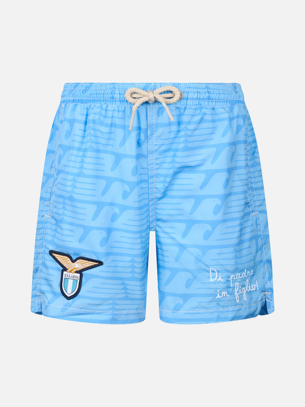 Badeshorts aus leichtem Stoff für Jungen mit Lazio-Aufdruck | SS LAZIO SPECIAL EDITION