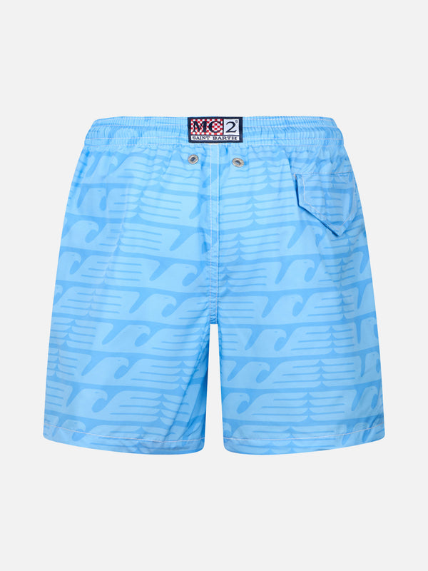 Badeshorts aus leichtem Stoff für Jungen mit Lazio-Aufdruck | SS LAZIO SPECIAL EDITION