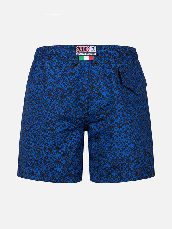 Boy lightweight fabric swimshorts with Inter print | INTER SPECIAL EDITION