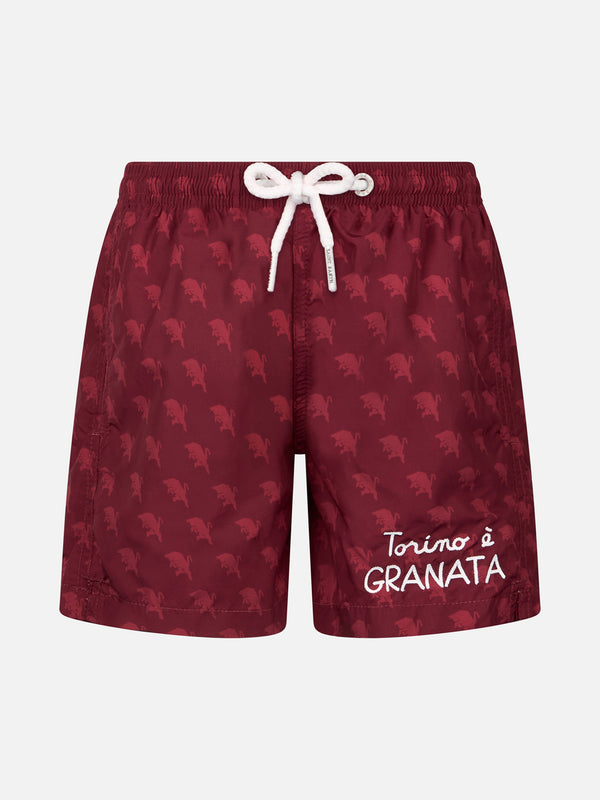 Badeshorts aus leichtem Stoff für Jungen mit TORINO-Aufdruck | AC TORINO SPECIAL EDITION