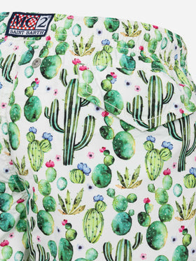 Jean Lighting lightweight fabric swim shorts with cactus print