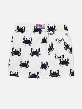 Short de bain pour garçon avec crabes en velours 