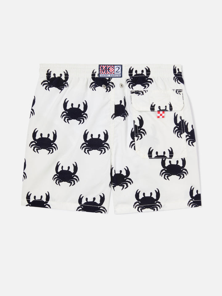 Boy swim shorts with velvet crabs