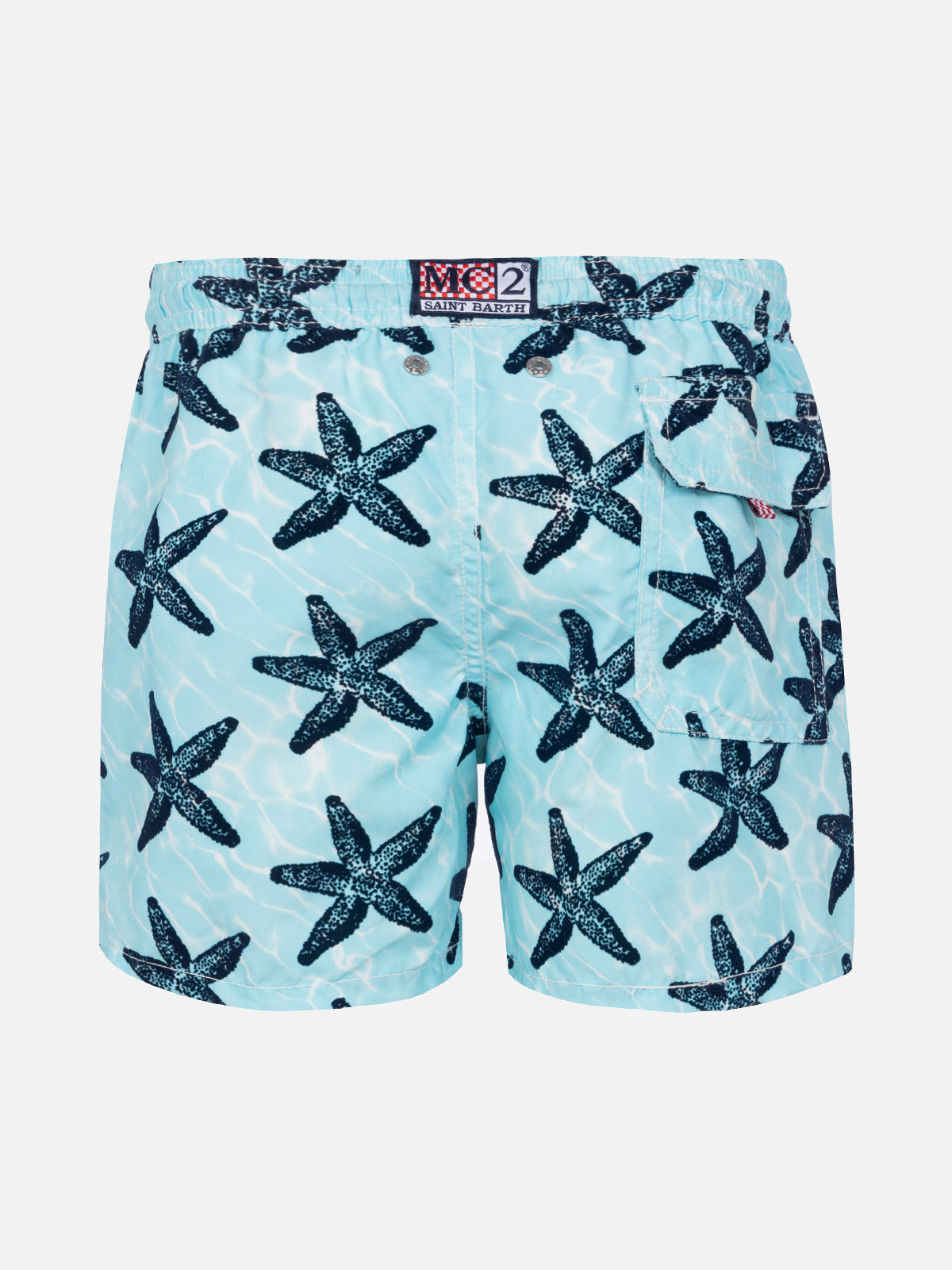 Boy swim shorts with flocked starfish print - MC2 Saint Barth