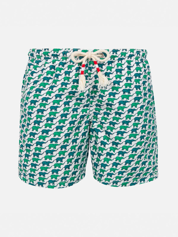 Boy swim shorts with elephant print