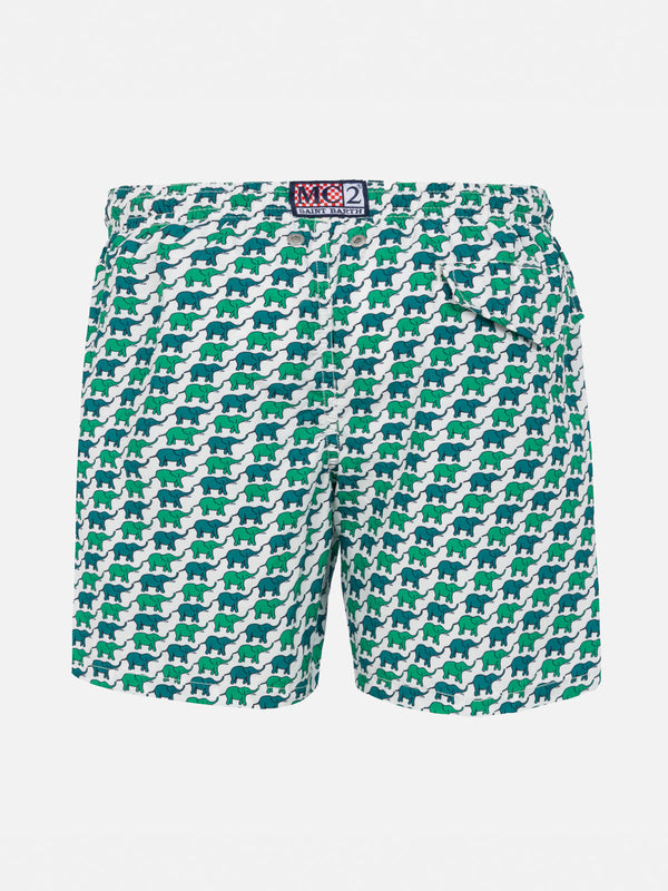 Boy swim shorts with elephant print