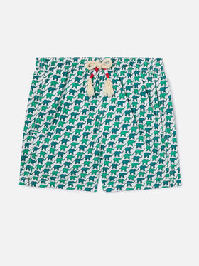Bañador tipo shorts para niño con estampado de elefante 