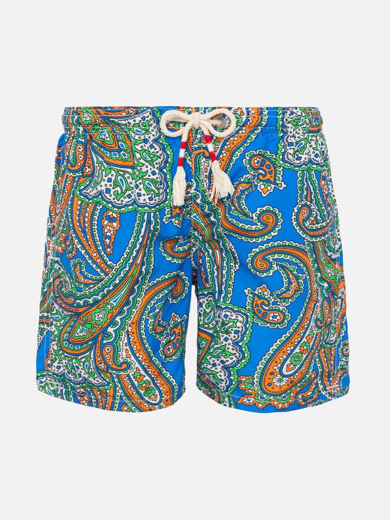 Boy swim shorts with paisley print